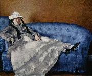 Edouard Manet, Portrat der Frau Manet auf blauem Sofa